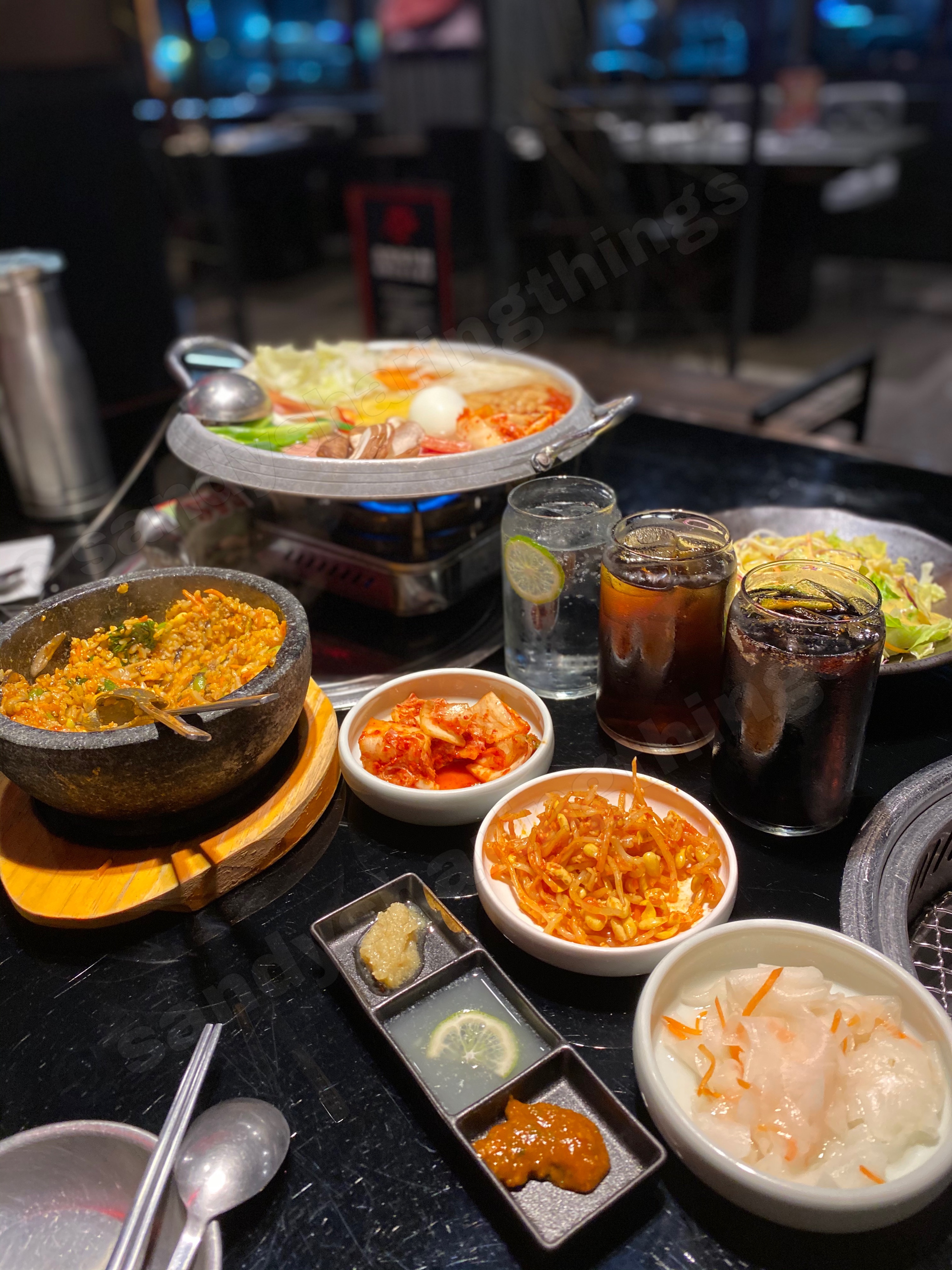 韓式部隊鍋、石鍋拌飯、韓式小菜
